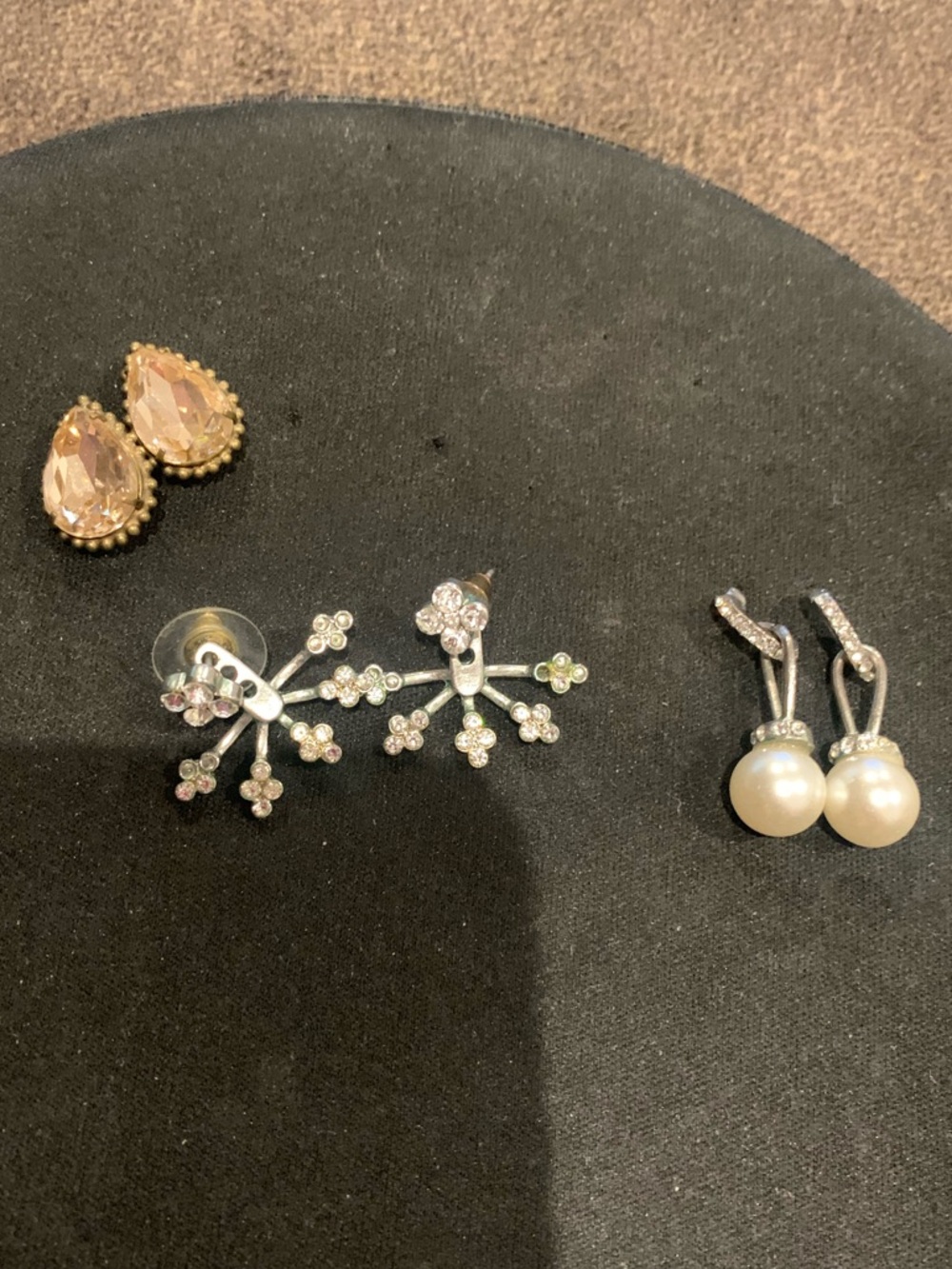 3 stylish Silver Stud Earrings - Elegant Women's Jewelry
